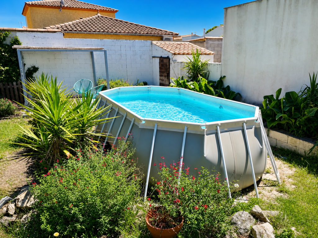 piscine de jardin améliorée pour annonce airbnb